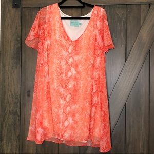 Judith March Orange Snakeskin Dress